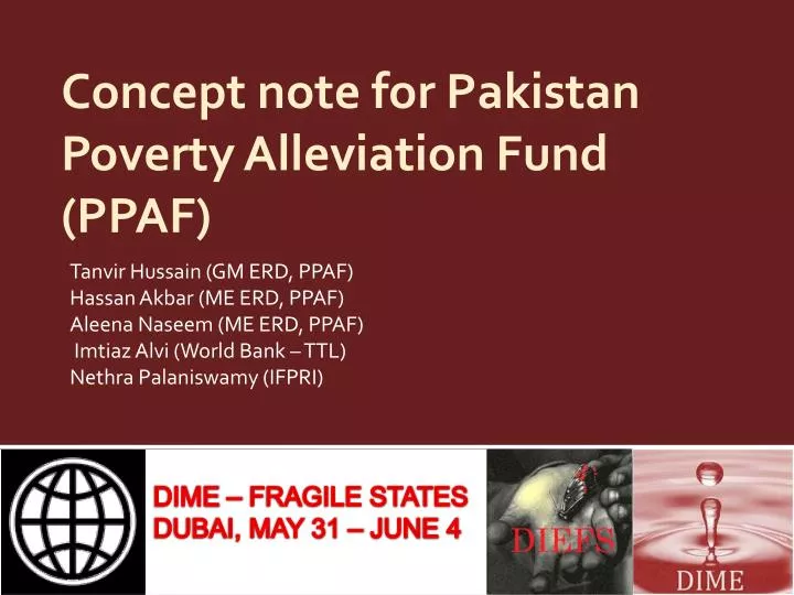 concept note for pakistan poverty alleviation fund ppaf