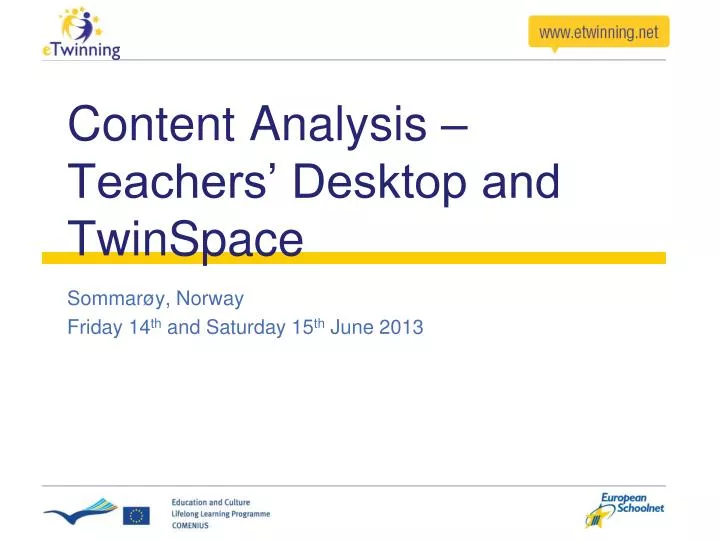 content analysis teachers desktop and twinspace