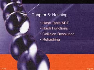 Chapter 5: Hashing