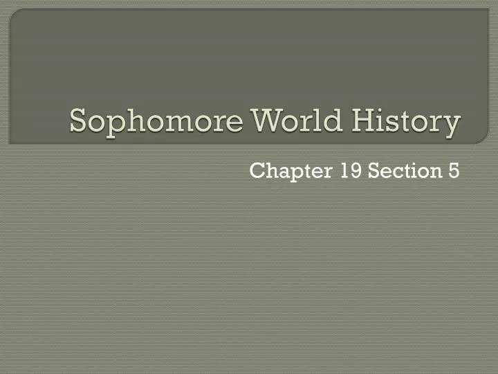 sophomore world history
