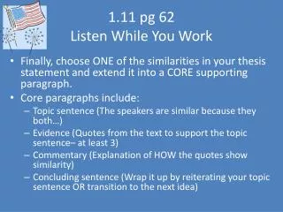 1.11 pg 62 Listen While You Work