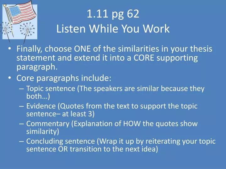 1 11 pg 62 listen while you work