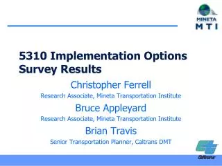 5310 Implementation Options Survey Results