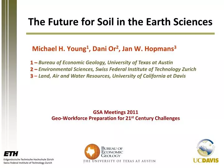 the future for soil in the earth sciences