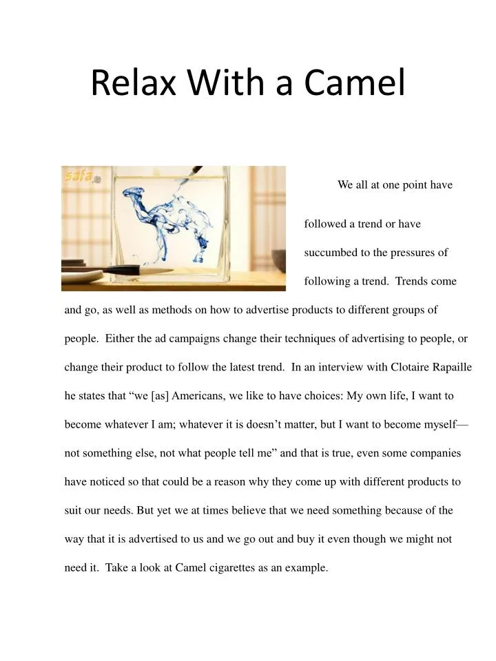 relax with a camel