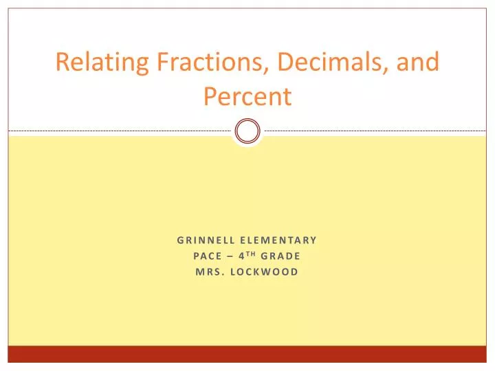 relating fractions decimals and percent