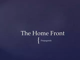 The Home Front