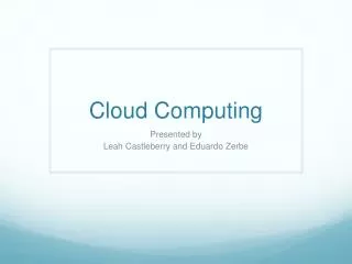 Cloud Computing