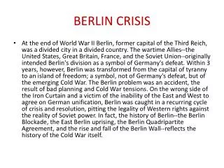 BERLIN CRISIS