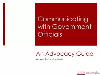 An Advocacy Guide