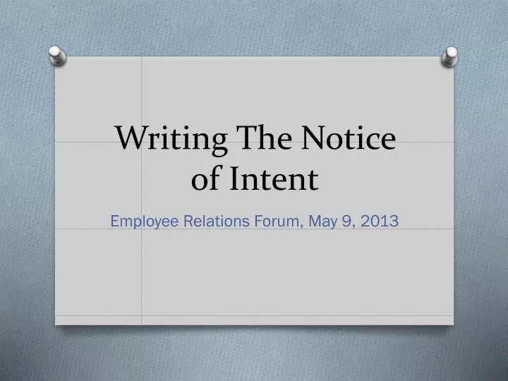 writing the notice of intent