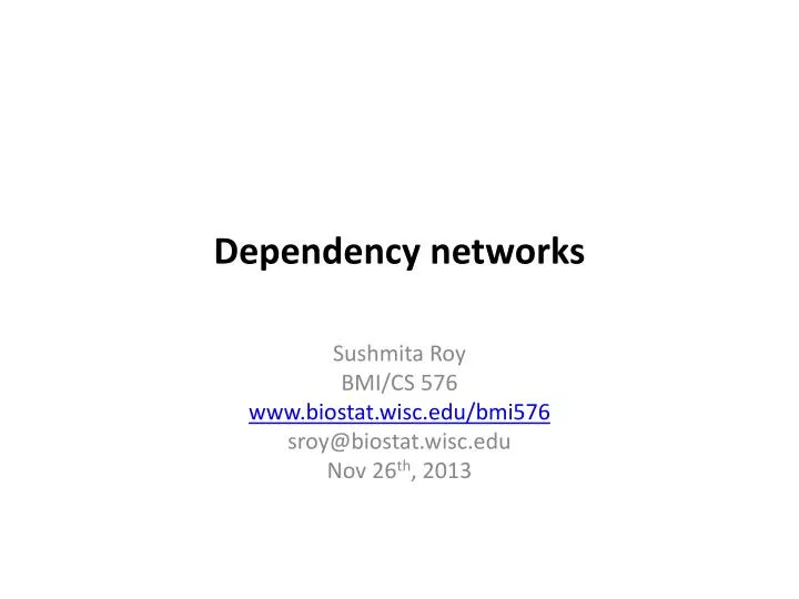 dependency networks