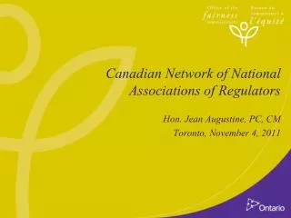 Canadian Network of National Associations of Regulators