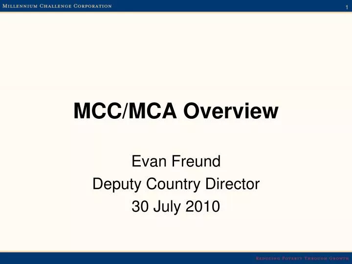 mcc mca overview