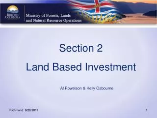 Section 2 Land Based Investment