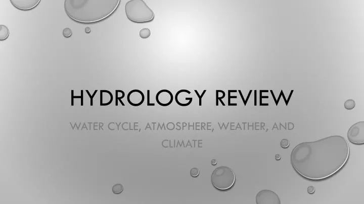 hydrology review