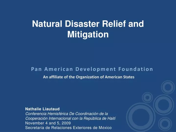 natural disaster relief and mitigation