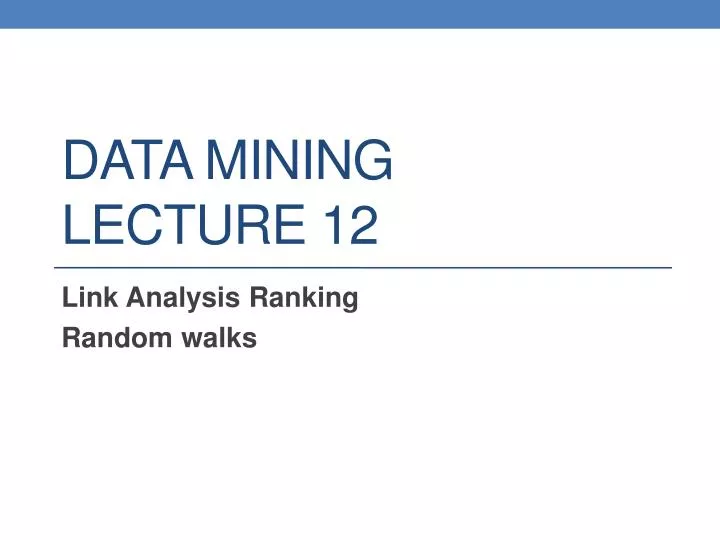 data mining lecture 12