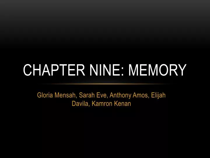 chapter nine memory