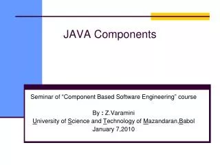 JAVA Components