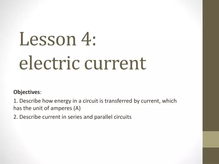 lesson 4 electric current