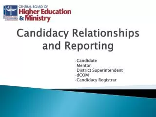Candidacy Relationships and Reporting