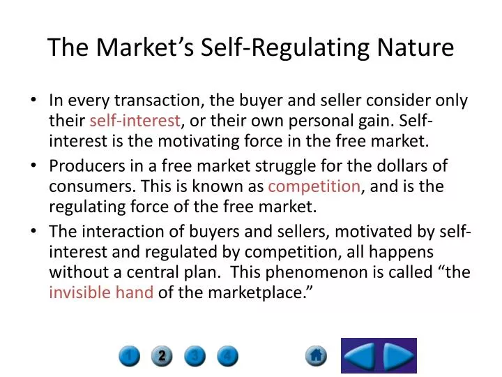 the market s self regulating nature