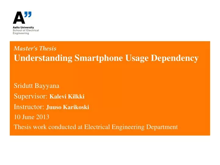 master s thesis understanding smartphone usage dependency