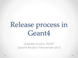 Release process in Geant4