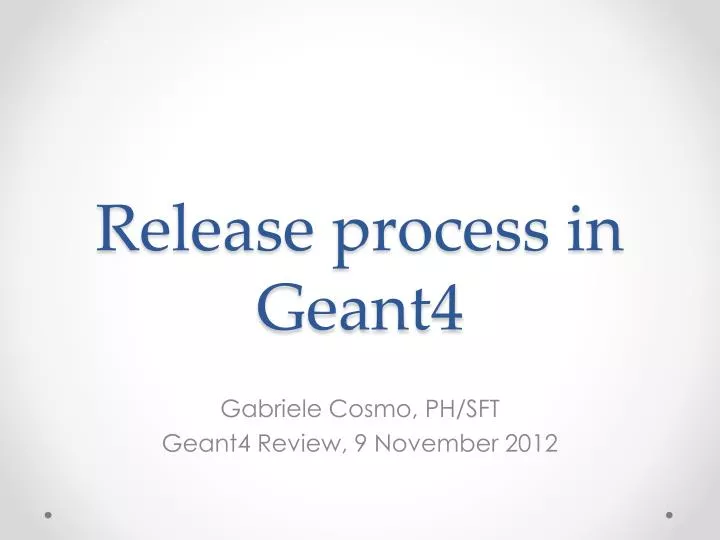 release process in geant4