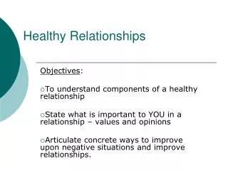 Healthy Relationships