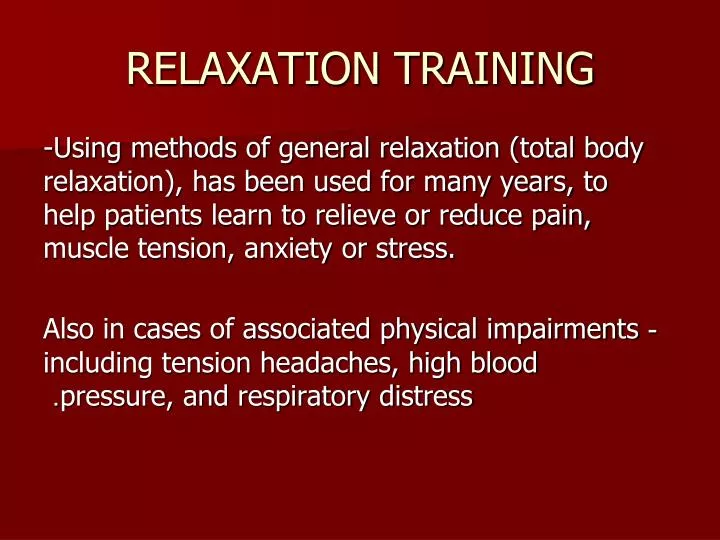 relaxation training