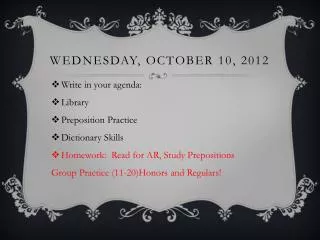 Wednesday, October 10, 2012