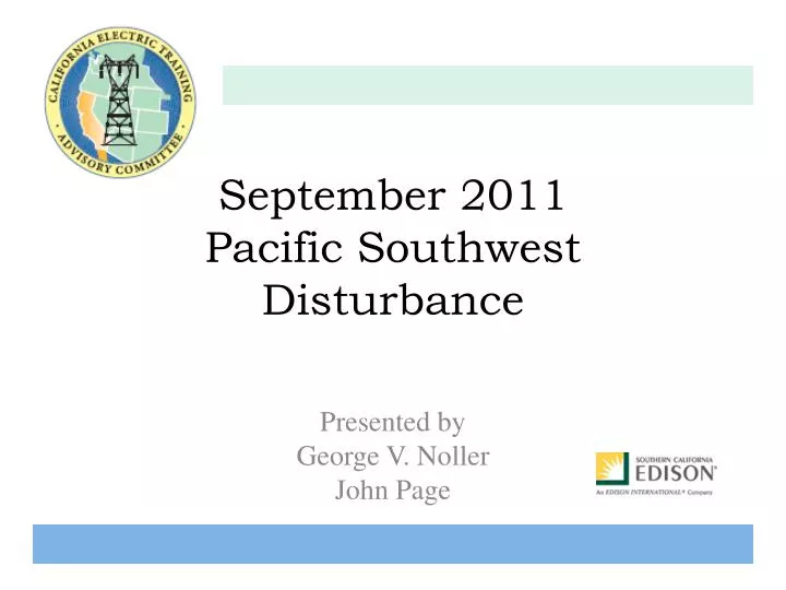 september 2011 pacific southwest disturbance