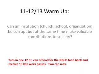 11-12/13 Warm Up: