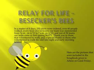 Relay for Life – Besecker’s Bees