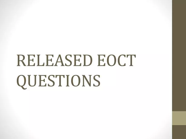 released eoct questions