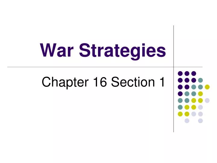 war strategies