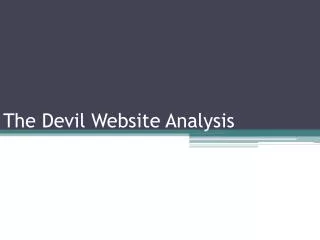 The Devil Website Analysis
