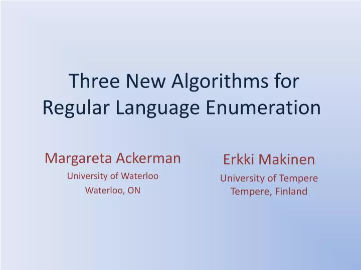 three new algorithms for regular language enumeration
