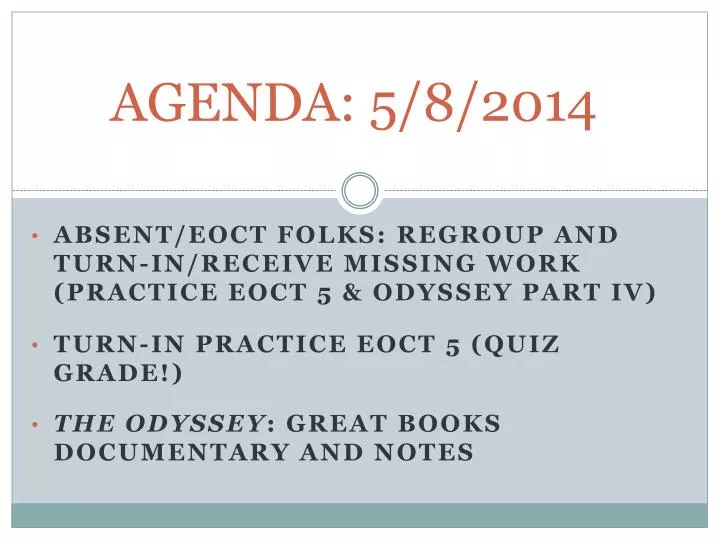 agenda 5 8 2014