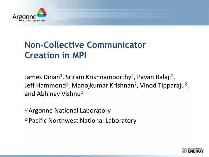 non collective communicator creation in mpi