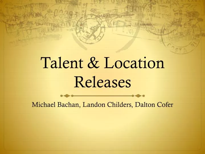 talent location releases