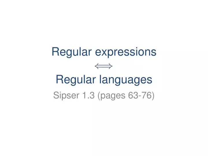 regular expressions regular languages