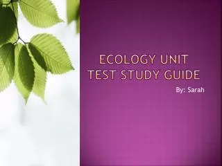 Ecology unit test study guide