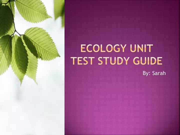 ecology unit test study guide