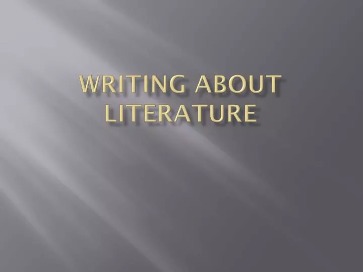 writing about literature