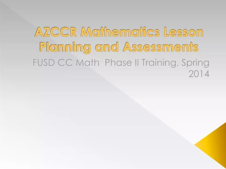azccr mathematics lesson planning and assessments