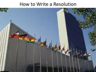How to Write a Resolution