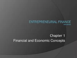 ENTREPRENEURIAL FINANCE Fifth Edition